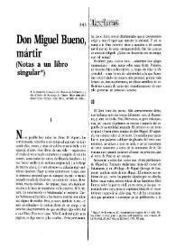 Don Miguel Bueno, mártir (Notas a un libro singular)