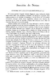 Goethe en las letras españolas