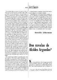 Dos novelas de Alcides Arguedas