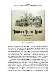 Imprenta Torres Aguirre (Lima, 1874-1960) [Semblanza]