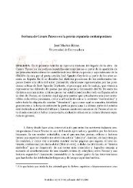 Fortuna de Cesare Pavese en la poesía española contemporánea