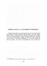 Gabriel Celaya: la intensidad polifónica