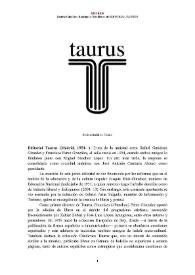 Editorial Taurus (Madrid, 1954- ) [Semblanza]