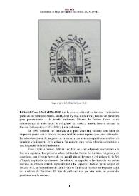 Editorial Casal i Vall (1956-1988) [Semblanza]