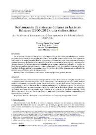 Restauración de sistemas dunares en las islas Baleares (2000-2017): una visión crítica