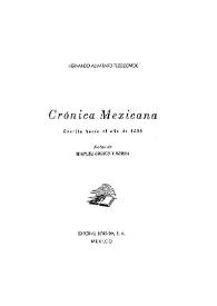 Crónica mexicana : escrita hacia el año de 1598