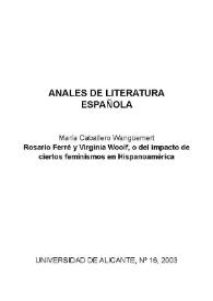 Rosario Ferré y Virginia Woolf, o del impacto de ciertos feminismos en Hispanoamérica