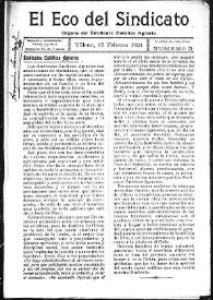 El Eco del Sindicato : órgano del Sindicato Católico Agrario (Villena). Núm. 3, 15 de febrero de 1921