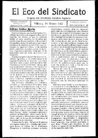 El Eco del Sindicato : órgano del Sindicato Católico Agrario (Villena). Núm. 5, 16 de marzo de 1921
