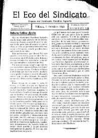 El Eco del Sindicato : órgano del Sindicato Católico Agrario (Villena). Núm. 14, 5 de octubre de 1921