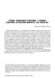 Poder, disidencia editorial y cambio cultural en España durante los años 60