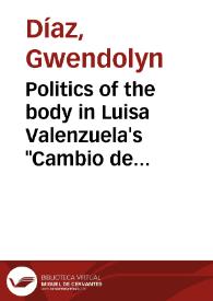 Politics of the body in Luisa Valenzuela's 