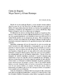 Carta de Bogotá. Mapa Teatro y Álvaro Restrepo