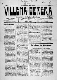 Villena Obrera. Núm. 12, 5 de enero de 1913