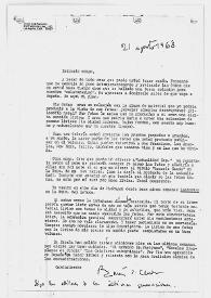 Carta de Ramón J. Sender a Camilo José Cela. California, 21 de agosto de 1968