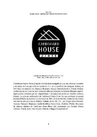 Cardboard House Press [Casa de Cartón Ediciones] (2014-  ) [Semblanza]