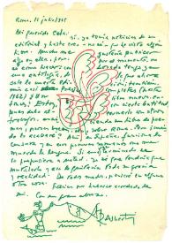 Carta de Rafael Alberti a Camilo José Cela. Roma, 11 de julio de 1965
