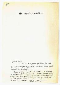 Carta de Rafael Alberti a Camilo José Cela [1965]
