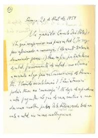Carta de Jorge Guillén a Camilo José Cela. Firenze, 20 de abril de 1959
