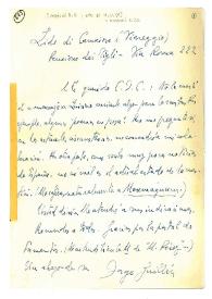 Carta de Jorge Guillén a Camilo José Cela. Lido di Camaiore, junio de 1959
