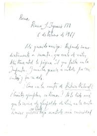 Carta de Jorge Guillén a José María Llompart. Roma, 6 de febrero de 1961
