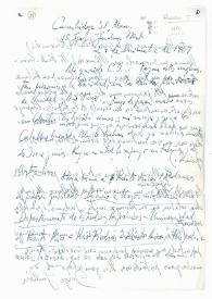 Carta de Jorge Guillén a Camilo José Cela. Cambridge, 24 de diciembre de 1961
