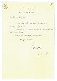 Carta de Max Aub a Camilo José Cela. México, 11 de marzo de 1959