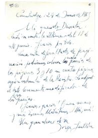 Carta de Jorge Guillén a Camilo José Cela. Cambridge, 24 de junio de 1963

