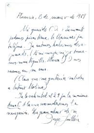 Carta de Jorge Guillén a Camilo José Cela. Florencia, 13 de marzo de 1967

