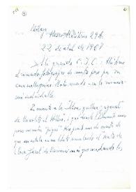 Carta de Jorge Guillén a Camilo José Cela. Málaga, 22 de abril de 1967
