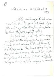 Carta de Jorge Guillén a Camilo José Cela. Lido di Camaiore, 20 de septiembre de 1968
