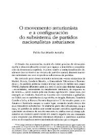 O movemento asturianista e a configuración do subsistema de partidos nacionalistas asturianos 