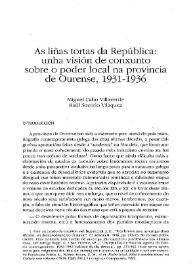 As liñas tortas da República: unha visión de conxunto sobre o poder local na provincia de Ourense, 1931-1936