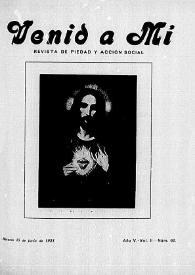 Venid a Mí : revista de piedad y acción social. Núm. 62, 25 de junio de 1921