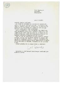 Carta de Luis Cernuda a Camilo José Cela. México, 17 de abril de 1958
