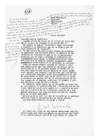 Carta de Luis Cernuda a Camilo José Cela. México, 29 de marzo de 1959
