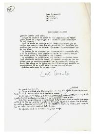 Carta de Luis Cernuda a Camilo José Cela. México, 15 de septiembre de 1960
