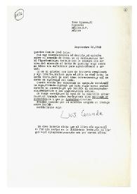Carta de Luis Cernuda a Camilo José Cela. México, 26 de septiembre de 1960
