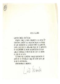 Carta de Luis Cernuda a Camilo José Cela. México, 21 de abril de 1961
