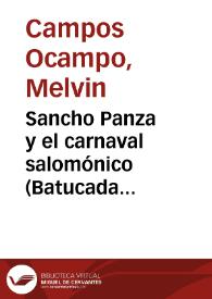 Sancho Panza y el carnaval salomónico (Batucada Barataria)