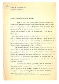 Carta de María Zambrano a Camilo José Cela. Roma, 28 de noviembre de 1962
