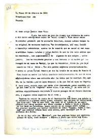 Carta de María Zambrano a Camilo José Cela. Crozet-par-Gex, Francia, 20 de febrero de 1966

