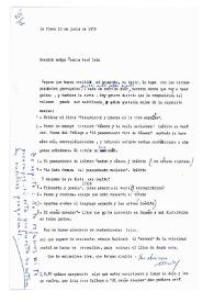 Carta de María Zambrano a Camilo José Cela. Crozet-par-Gex, Francia, 15 de junio de 1970
