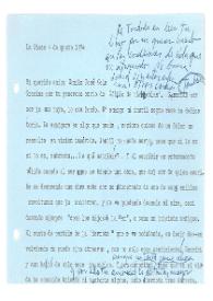 Carta de María Zambrano a Camilo José Cela. Crozet-par-Gex, Francia, 4 de agosto de 1974
