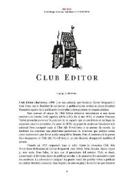 Club Editor (Barcelona, 1959-  ) [Semblanza]