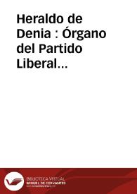 Heraldo de Denia : Órgano del Partido Liberal Democrático del Distrito de Denia