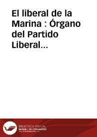 El liberal de la Marina : Órgano del Partido Liberal en los Distritos de Denia, Pego y Villajoyosa