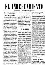 El independiente : Semanario Político-Literario (Villena). Núm. 11, 15 de mayo de 1892