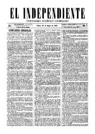 El independiente : Semanario Político-Literario (Villena). Núm. 12, 22 de mayo de 1892