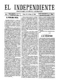 El independiente : Semanario Político-Literario (Villena). Núm. 13, 29 de mayo de 1892